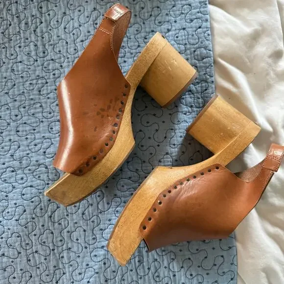 Isabel Marant Okya Clogs in Natural Open Toe Leather Upper Size 40 casual summer - Picture 7 of 12